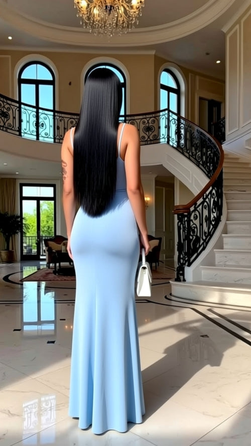 CAMI STRAP THIGH SPLIT MAXI DRESS